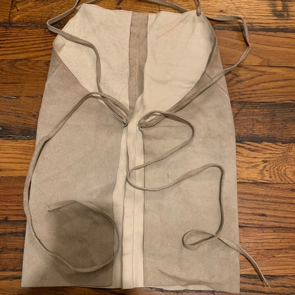 Tan Suede top. With straps - Picture 1 of 3